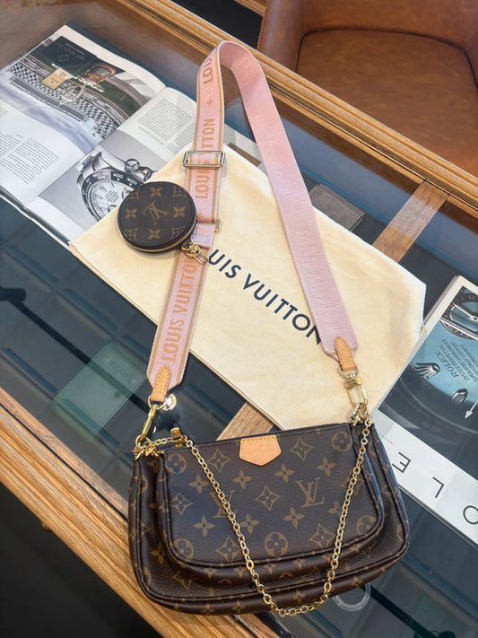 MULTIPOCHETTE LV tracolla rosa