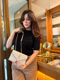 YSL Cassandre bianca minuteria oro