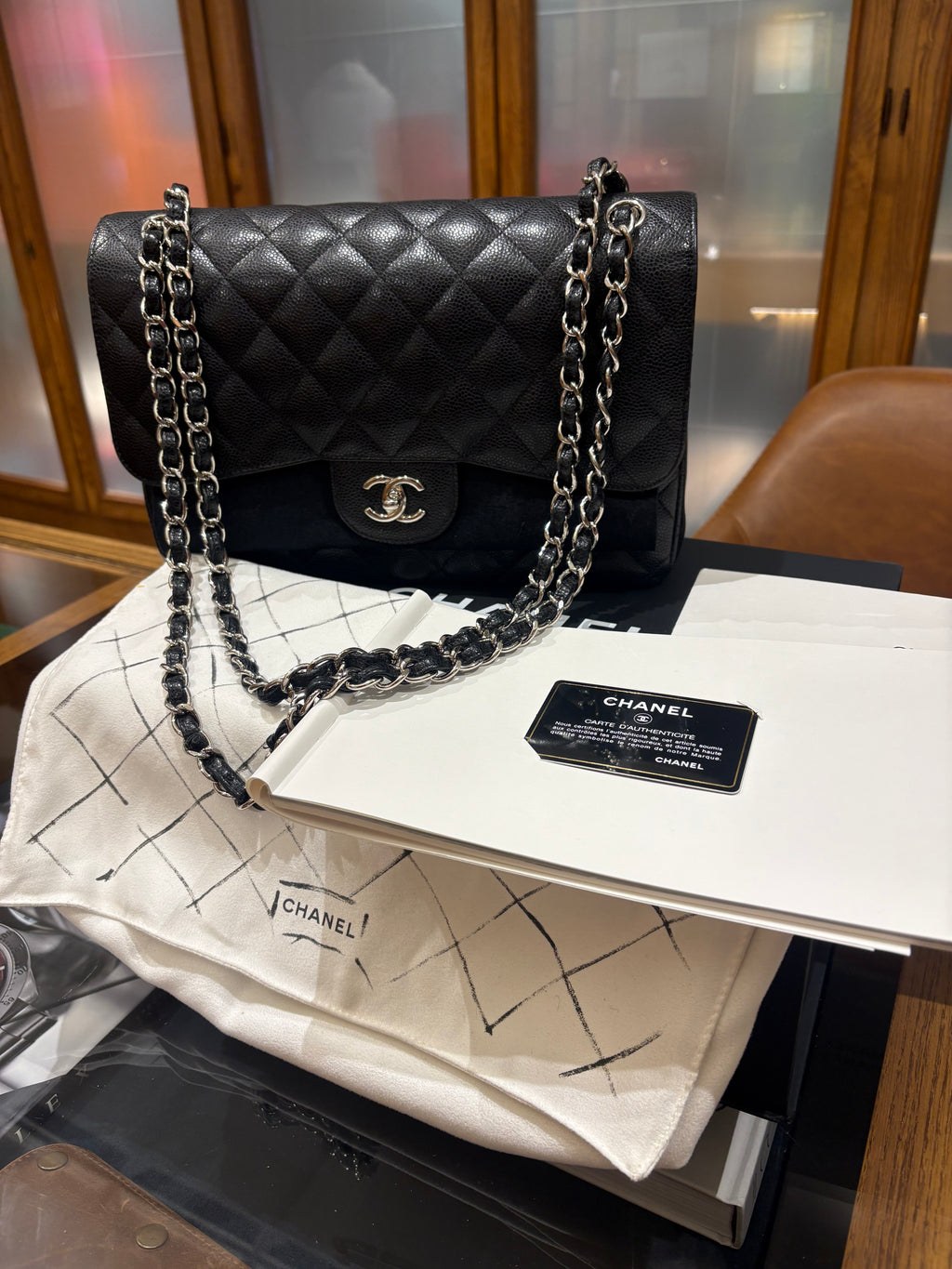Chanel jumbo minuteria silver