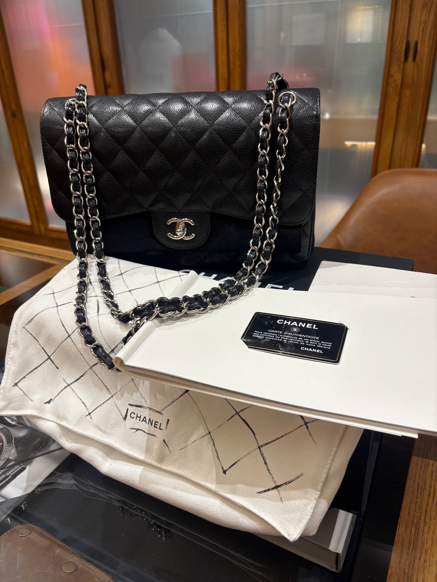 Chanel jumbo minuteria silver