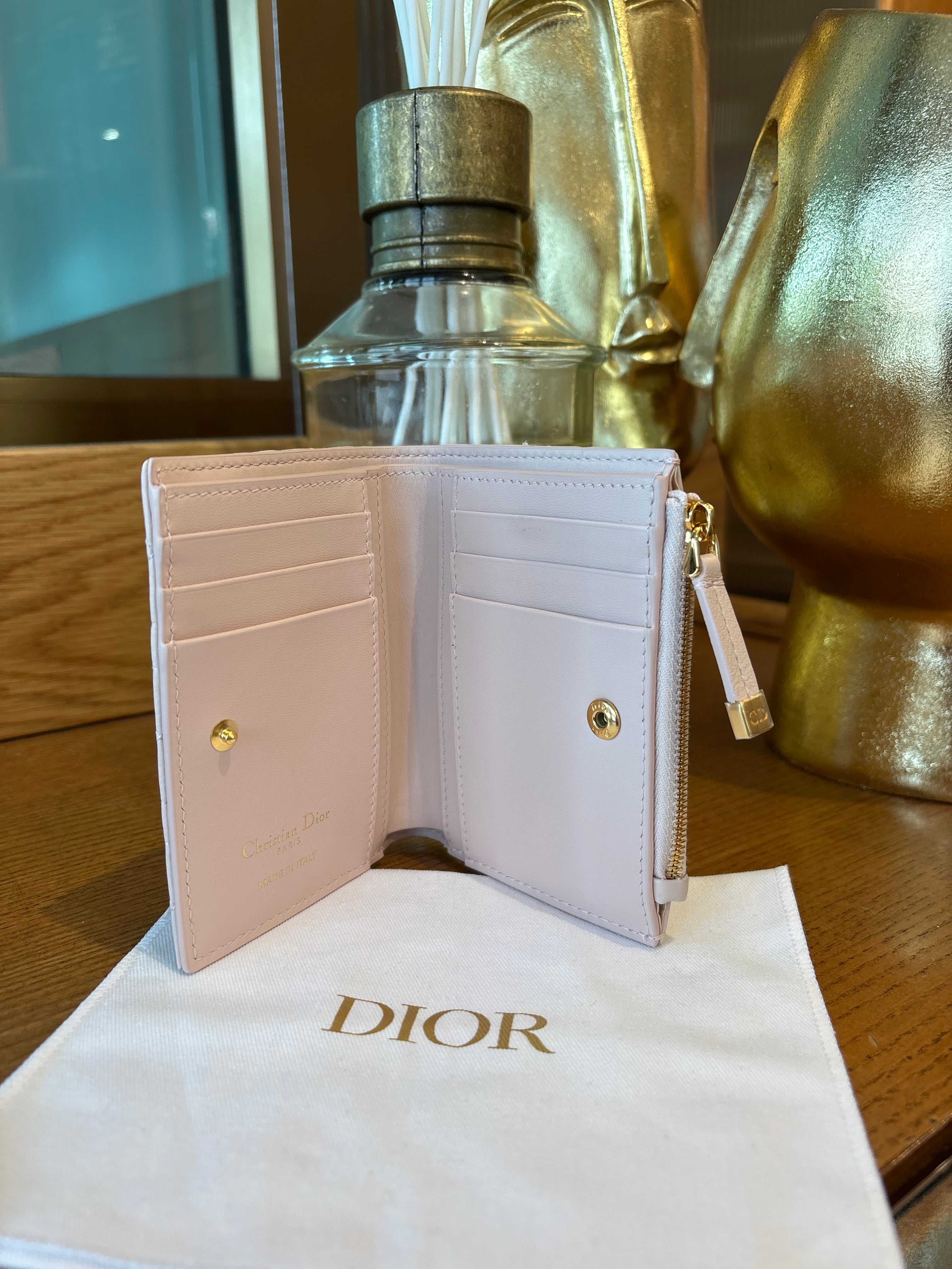 Portafoglio Dior rosa cipria