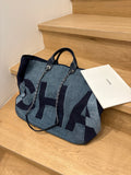 Chanel Large Denim Logo Tote