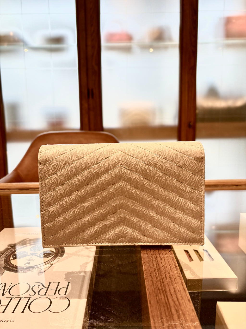 YSL Cassandre bianca minuteria oro